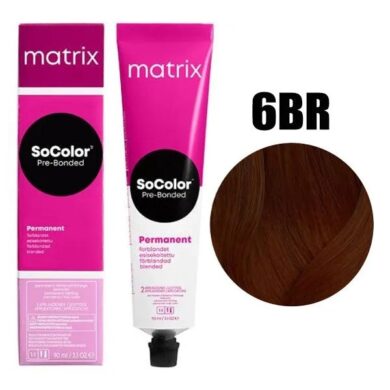 6BR Matrix SoColor Beauty Стойкая крем-краска Темный блондин коричнево-красный