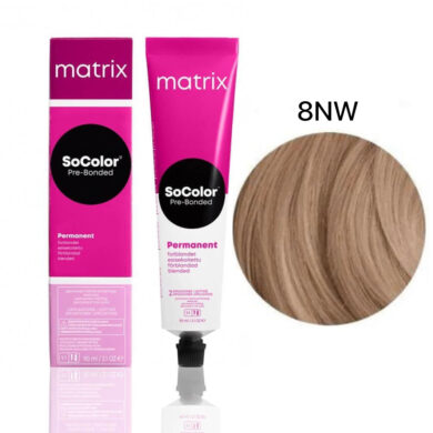 8NW Matrix SoColor Beauty Стойкая крем-краска Натуральный теплый светлый блонд