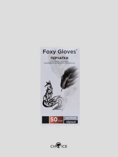 Foxy Gloves Перчатки Нитрил размер L (Черные) 100 шт/упаковка