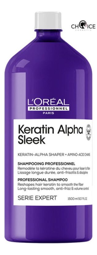 L'Oreal Professionnel Keratin Alpha Sleek Бессульфатный шампунь для непослушных 1500 мл